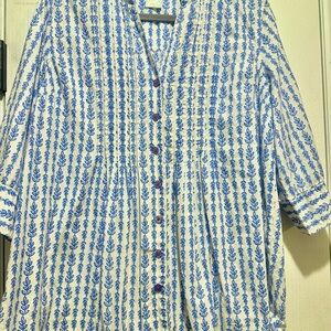 Blair Blue and White Button Down Shirt